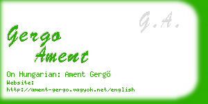 gergo ament business card